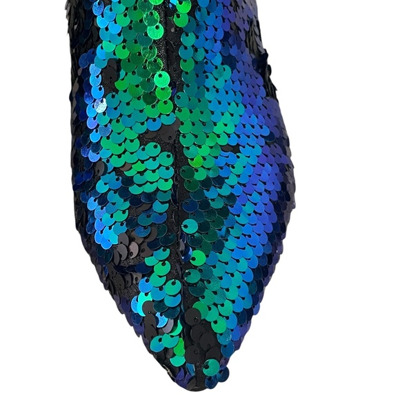 Fashion Sequin Clear Block Heel Ankle Boots Size 7.5 - Picture 8 of 12